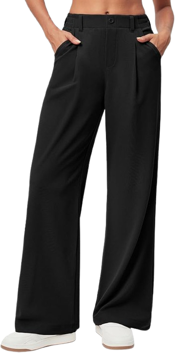 Wide Leg Waffle Texture Work Pants