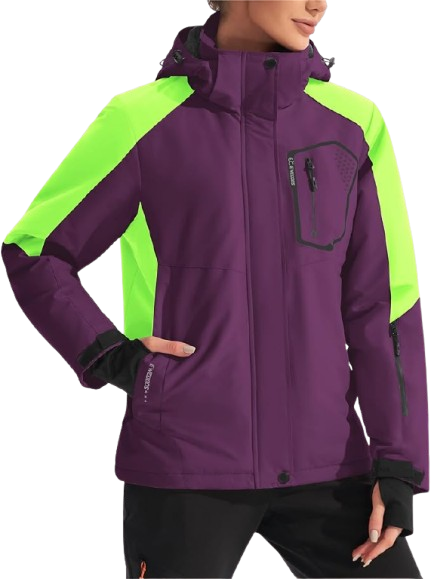Windproof Snow Jacket with Detachable Hood