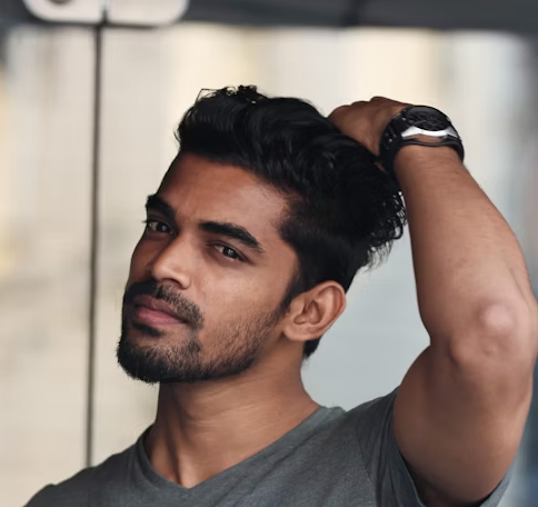 boy in a gray t-shirt